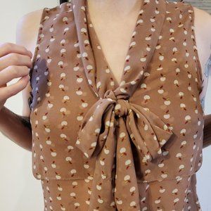 Esley button up blouse with apple print